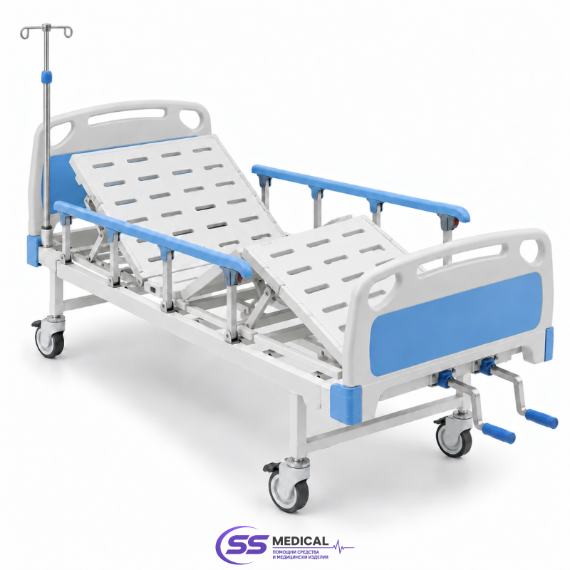 Механично болнично легло с ABS табли и 2 манивели - SS Medical