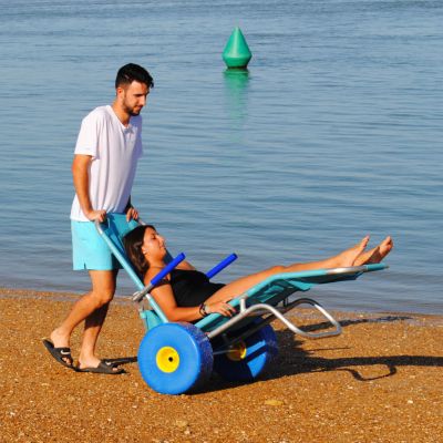 Плажен шезлонг с колела Oceanic Sun Beach – мобилен и удобен достъп до морето
