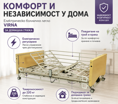 Електрическо болнично легло Virna ( за домашна грижа )