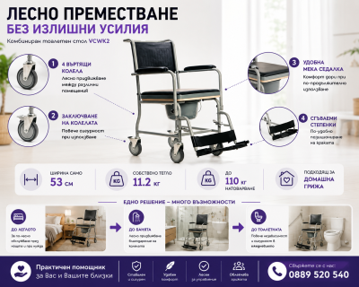 Комбиниран тоалетен стол VCWK2