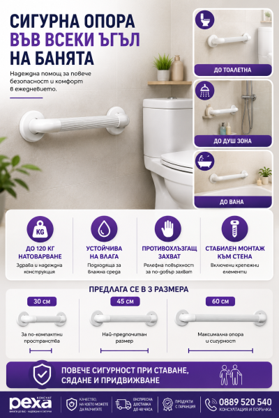Опорна ръкохватка за баня